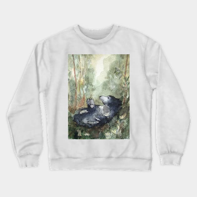 Sloth bear watercolor Crewneck Sweatshirt by Kuhtina